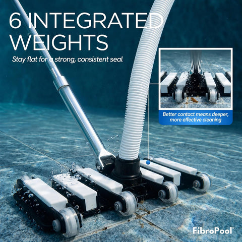 FibroPool Pool Vacuum Head-Weighted Flexible - 14.4 x 10.5 in,Thermoplastic