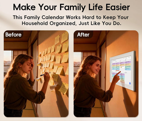 Digital Calendar, 10.1-inch Smart Wall Planner Electronic Calendar & Chore Chart | Smart Touchscreen Family Calendar & Interactive Display for Schedules, Organize Your Daily & Family Routines, Desk & Wall Mount