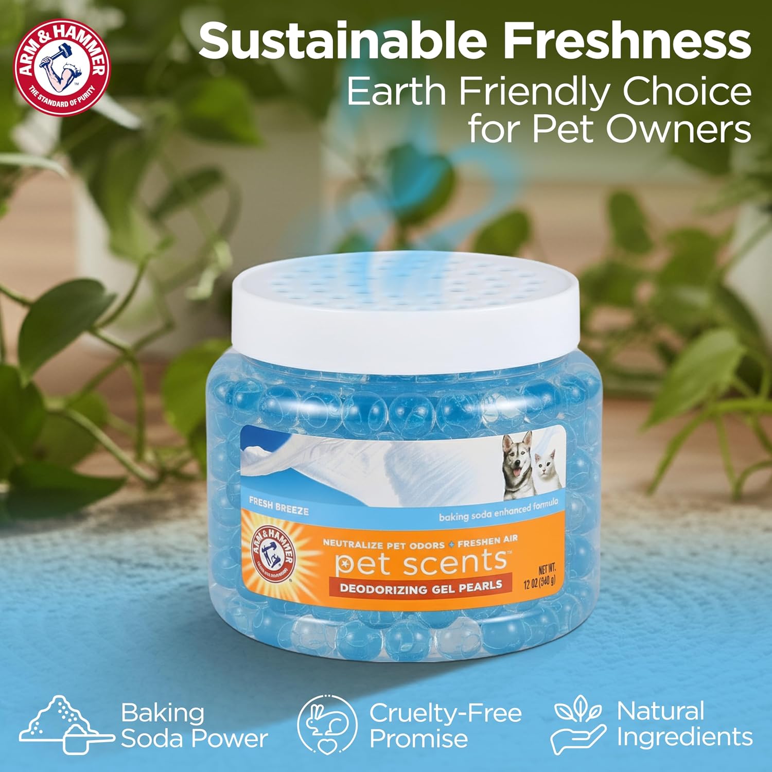 Arm & Hammer Pet Scents Deodorizing Gel Beads, Fresh Breeze, 12 Oz