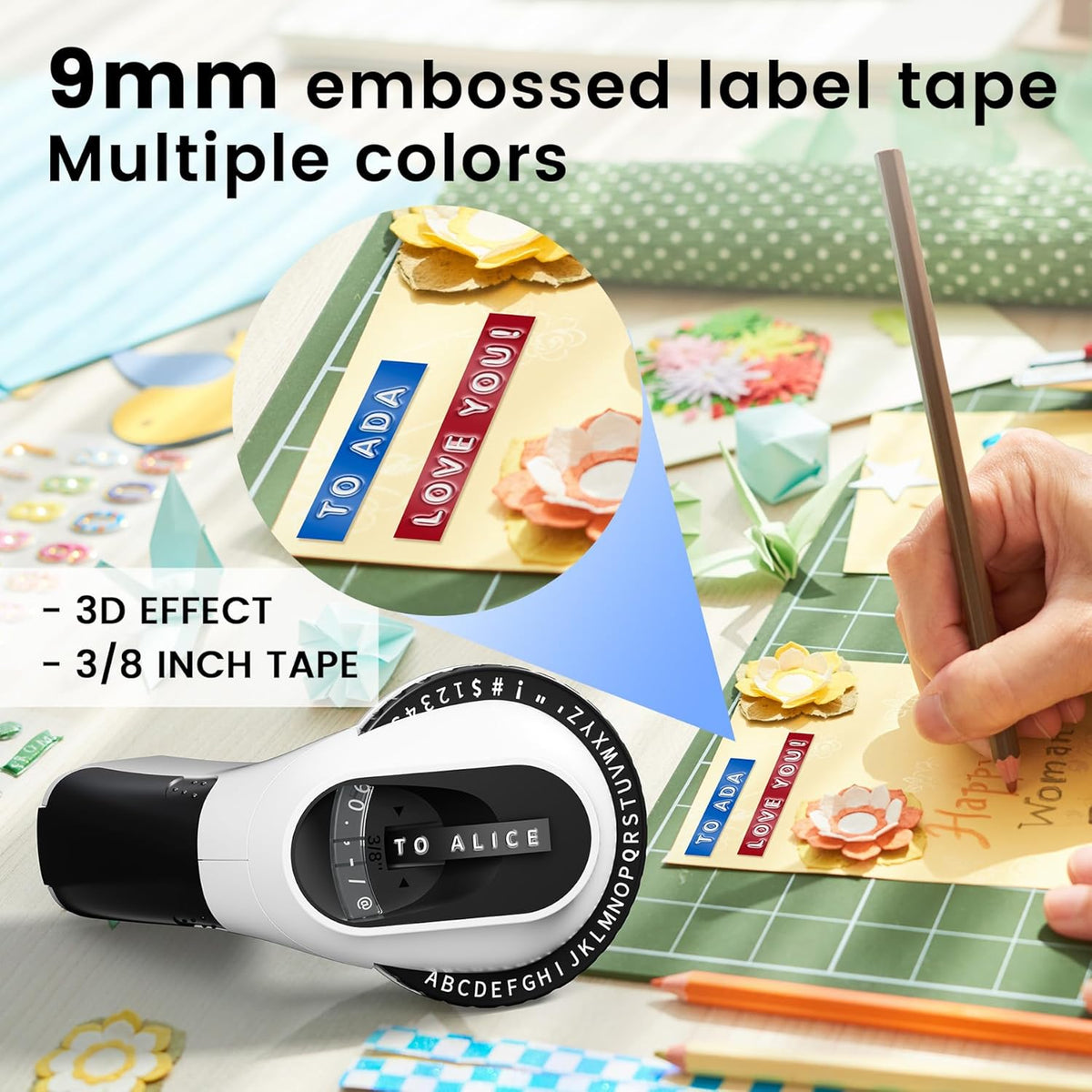 Zodzi Label Maker,Embossing Label Maker,Manual Embossed Label Maker Machine