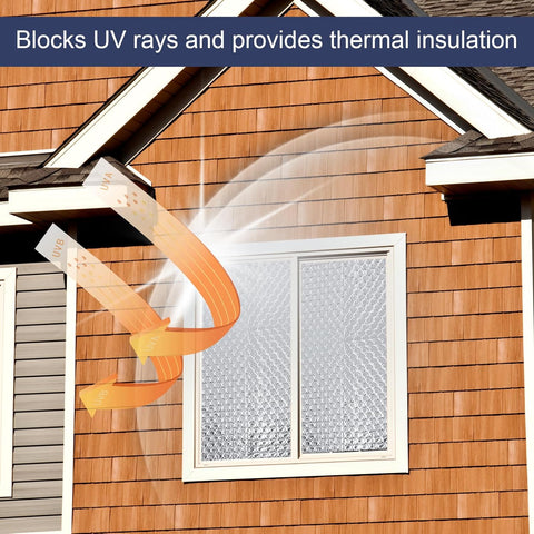 DGSL Double Reflective Bubble Foil Insulation Foam, 23.6 in X 10 FT Aluminum Foil Thermal Insulation Radiant Barrier for Window, Garage Door, RV, Roof