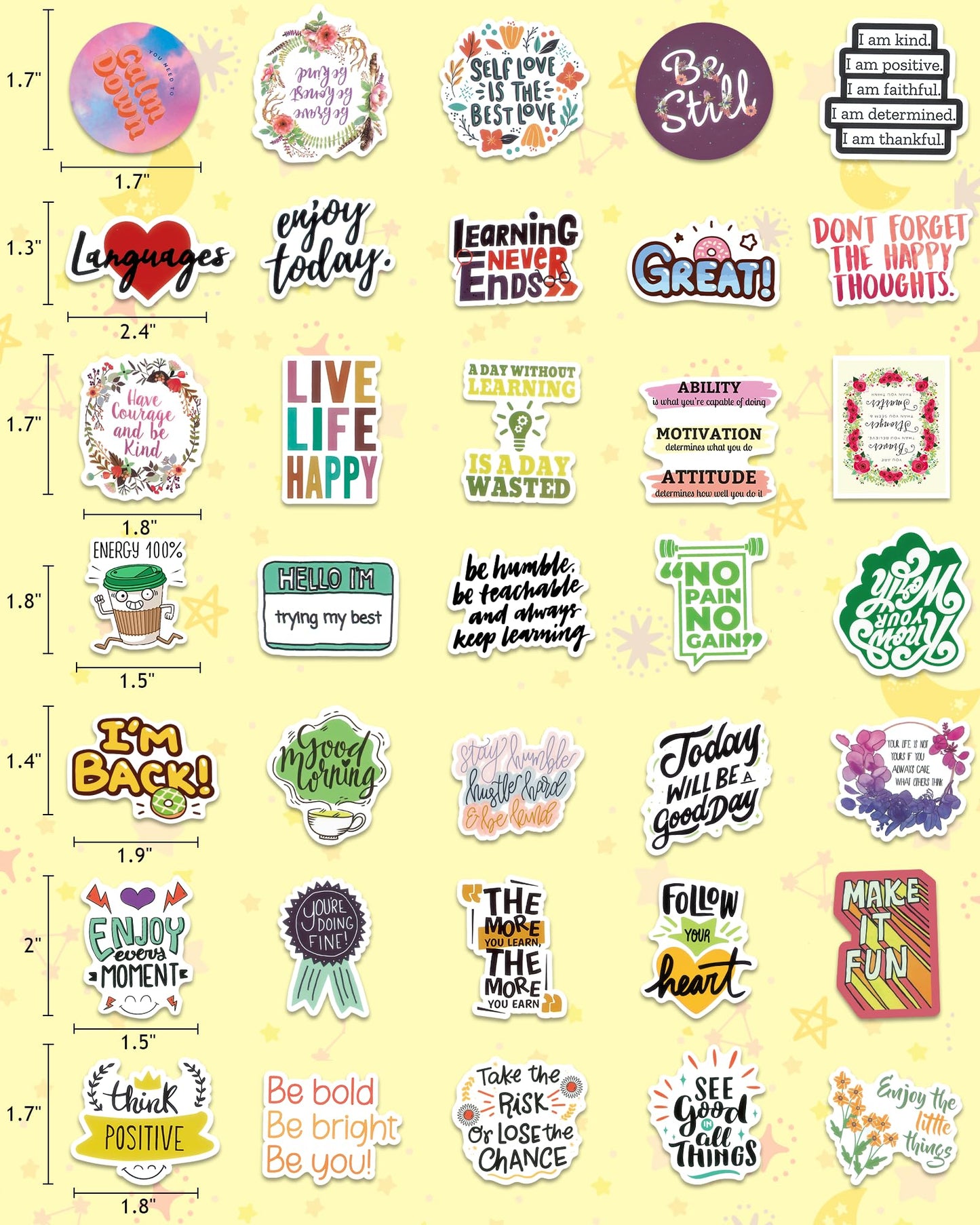 Greingways 300 PCS Inspirational Stickers for Adults, Motivational Water Bottle Stickers for Teens Kids Teachers, Journaling Scrapbook Laptop Positive Quote Vinyl Stickers for Vision Board Supplies