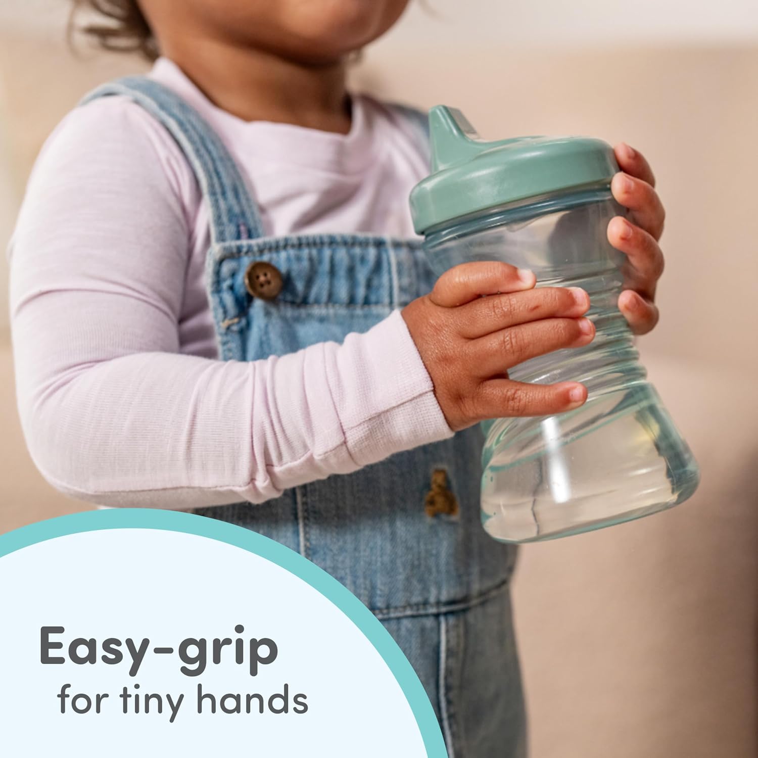 NUK First Choice Fun Grips Hard Spout Straw Cup 2.0, 10 oz. Sippy Cup with Handles, 4-pack