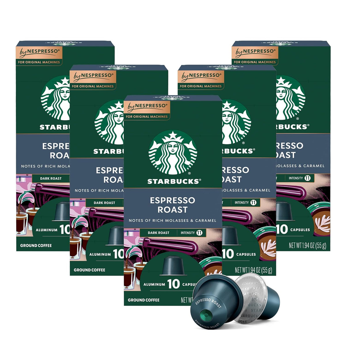 Starbucks by Nespresso Original, Dark Roast Espresso, 50-count