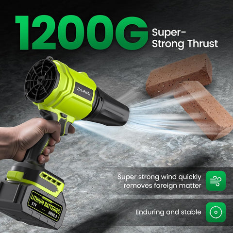 YUQUESEN Cordless Leaf Blower, 980,000 RPM Handheld Leaf Blower with 2 Batteries & Charger, Lightweight Leaf Blowers for Patio, Lawn, Leaves, Dust - Bright Green