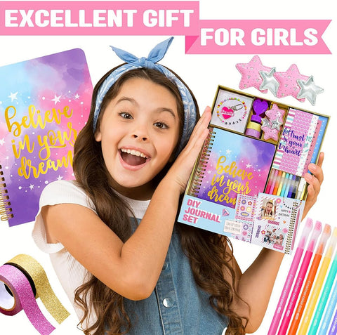 Nollh DlY Journal Kit for Girls Scrapbook Gifts for 8-12 Year Old Girl