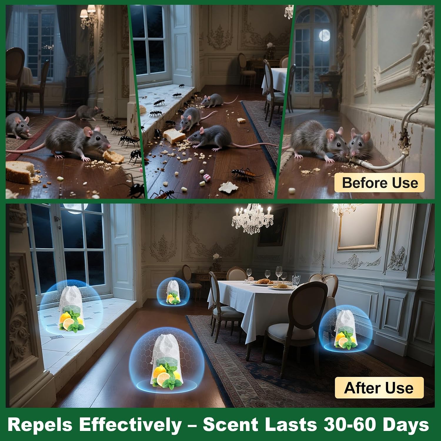 32PCS Rodent Repellent, Natural Peppermint Oil for Mice, Peppermint
