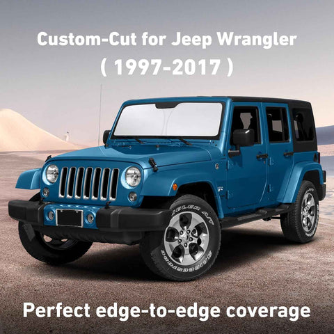 EcoNour Windshield Sunshade Compatible for Jeep Wrangler 1997-2016 2017