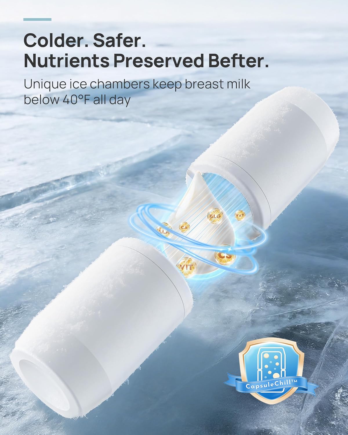 Papablic 360 CapsuleChill Breastmilk Cooler with Stainless Steel Bottles