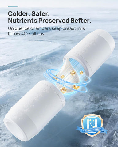 Papablic 360 CapsuleChill Breastmilk Cooler with Stainless Steel Bottles