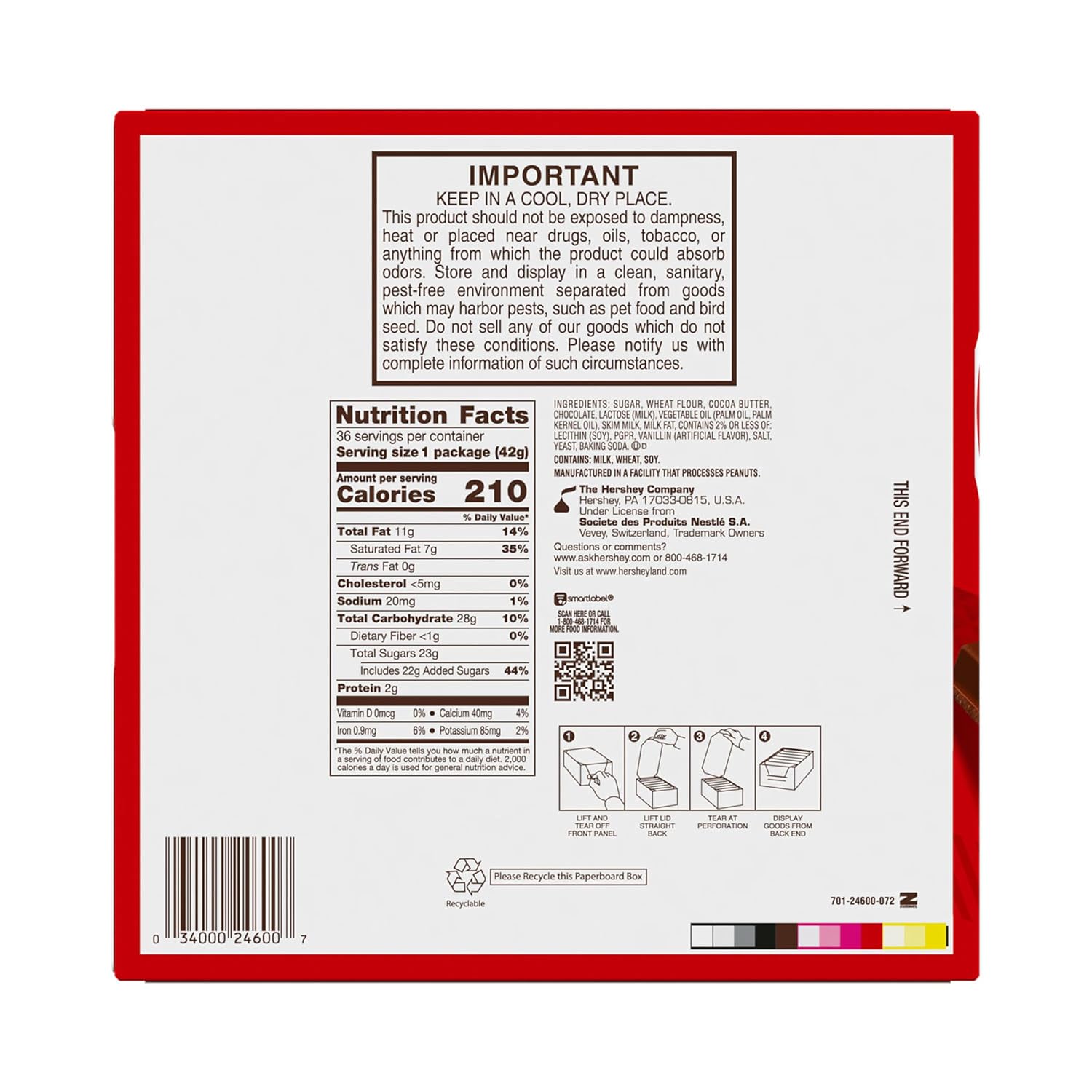 KIT KAT Milk Chocolate Wafer Candy Bars, 1.5 oz, 36 ct