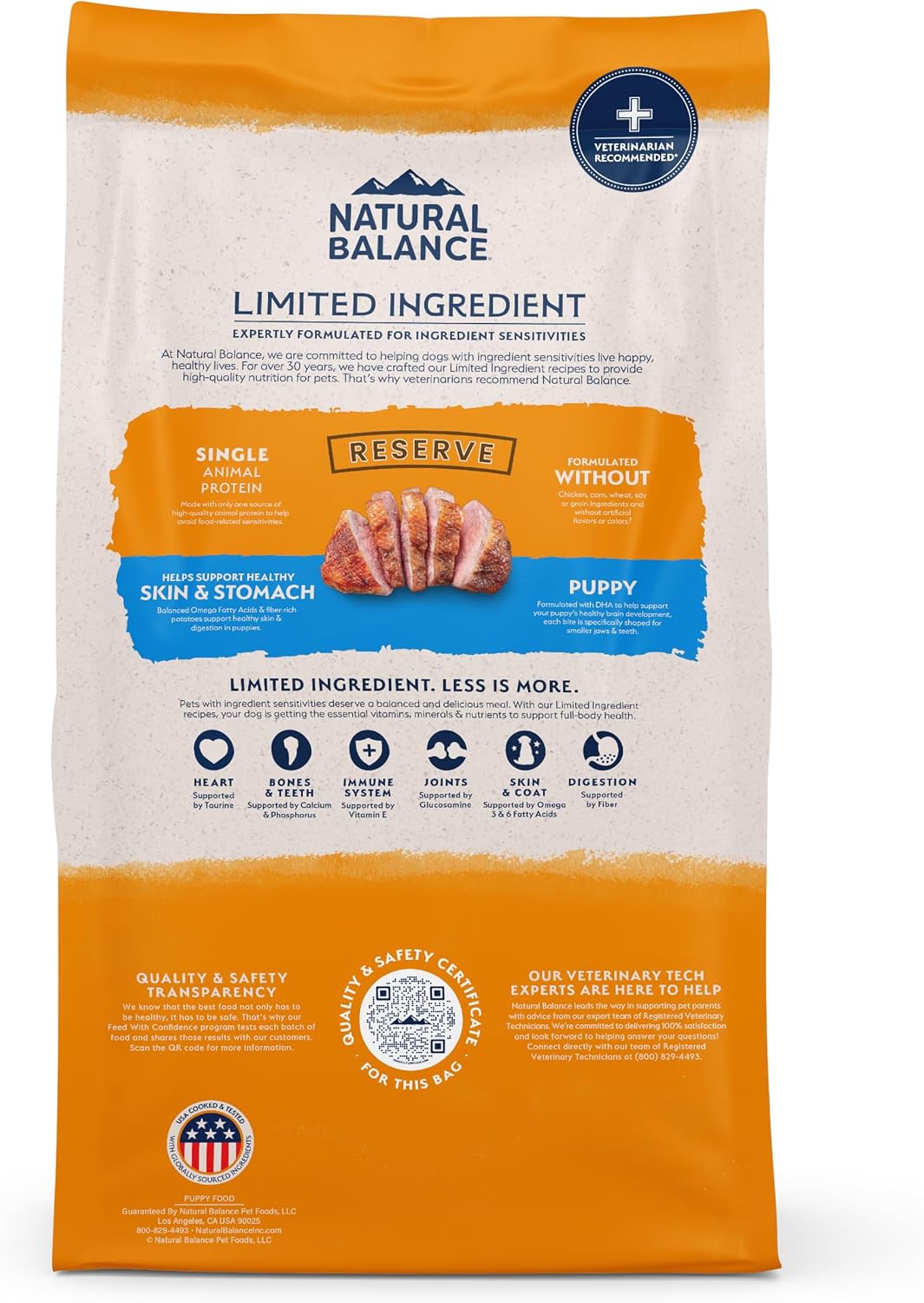 Natural Balance Limited Ingredient Puppy Grain-Free Dry Dog Food, Reserve Duck & Potato Recipe, 22 Pound (Pack of 1)