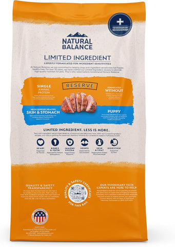 Natural Balance Limited Ingredient Puppy Grain-Free Dry Dog Food, Reserve Duck & Potato Recipe, 22 Pound (Pack of 1)