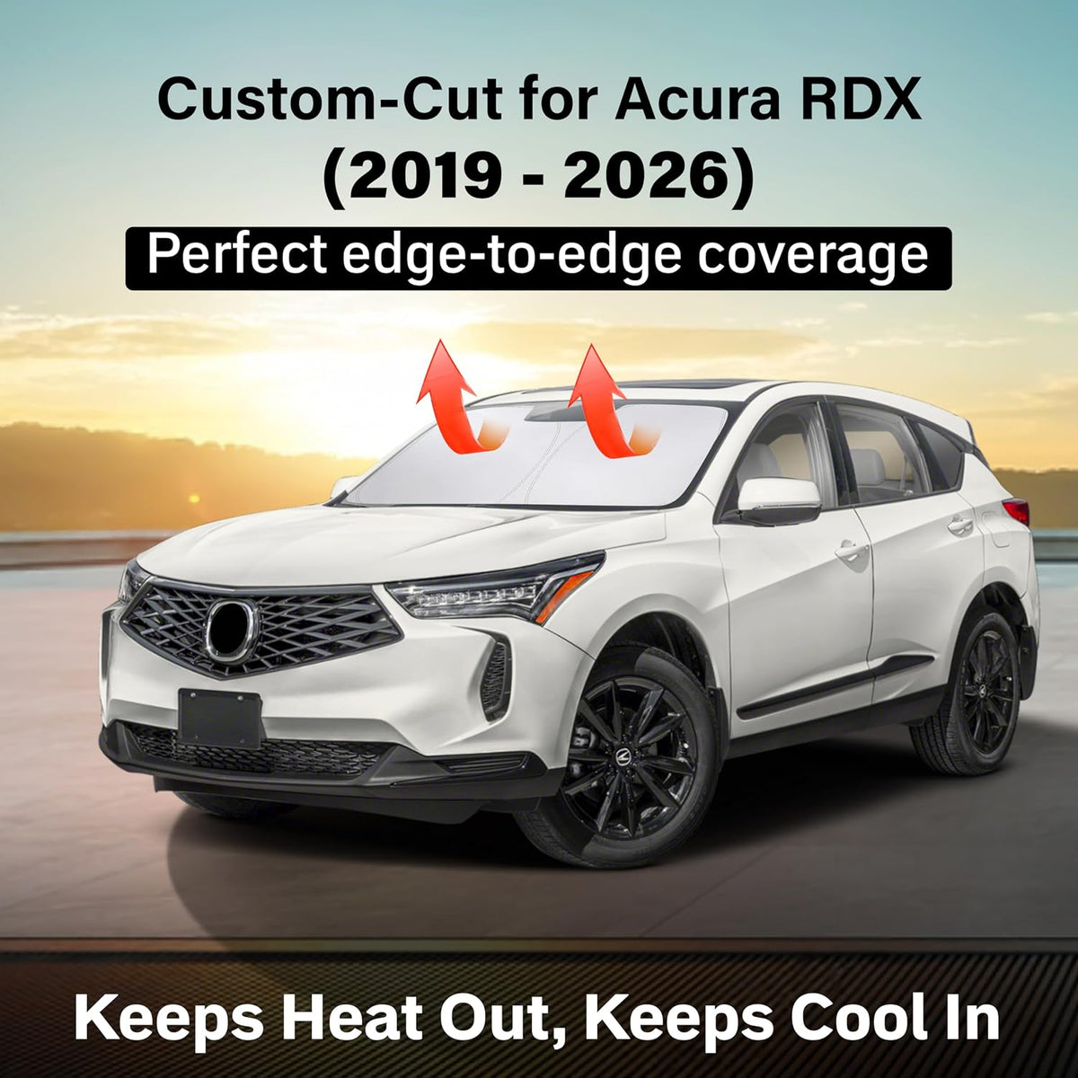 EcoNour Windshield Sunshade Compatible for Acura RDX 2019-2024 2025 2026