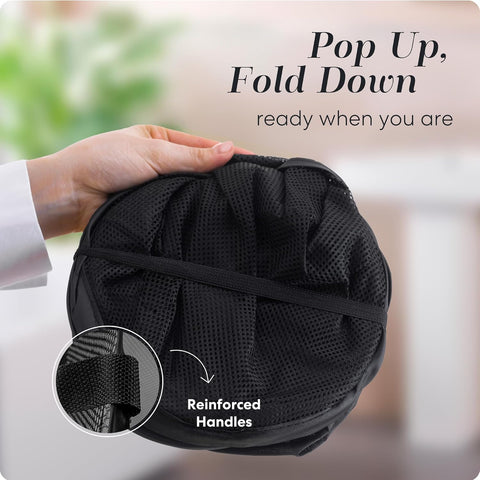 Handy Laundry Collapsible Mesh Pop-Up Hamper with Side Pocket