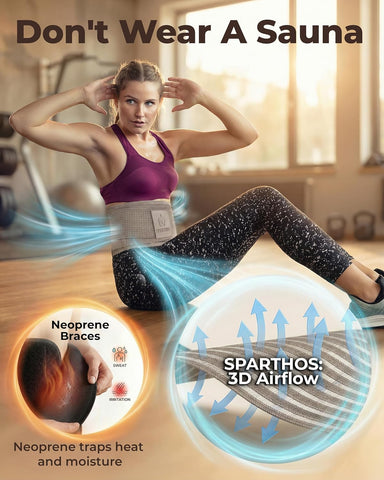 Sparthos Back Brace for Women & Men, Sciatica, Lower Back Pain - Taupe-S