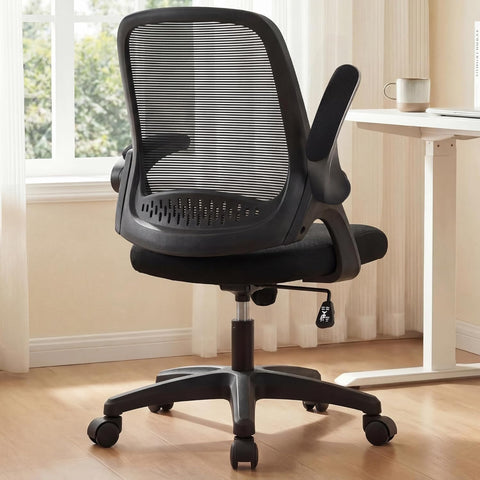 NEO CHAIR Office Desk Chair, Ergonomic Mesh with Flip-Up Arms, All Black