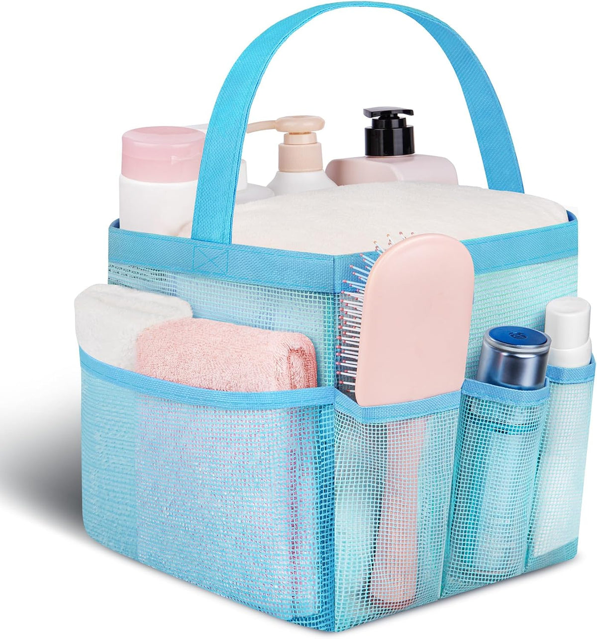 Mesh Shower Caddy Portable - 9 Pockets for College Dorm Room Essential