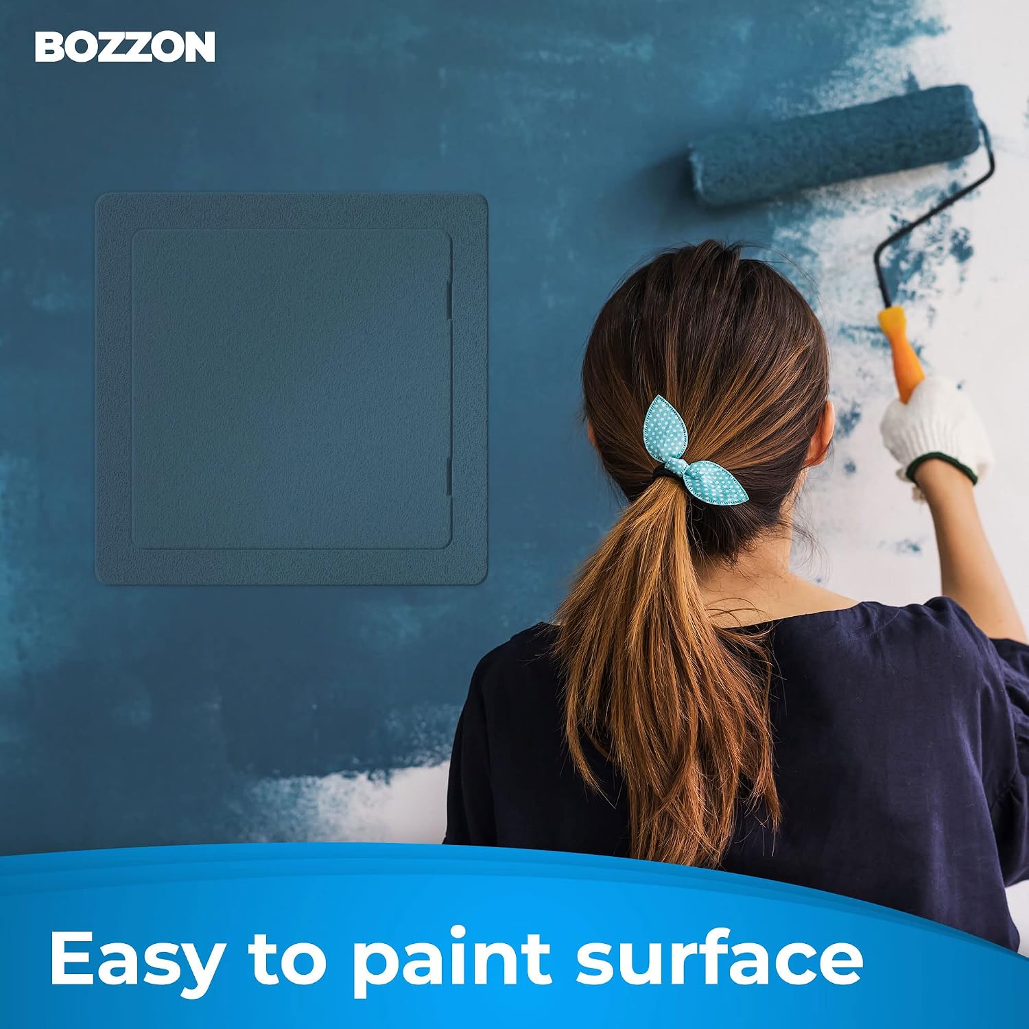 BOZZON Access Panel for Drywall - 12 x 12 in - Wall Hole Cover - Access Door - Plumbing Access Panel for Drywall - Heavy Durable Plastic White