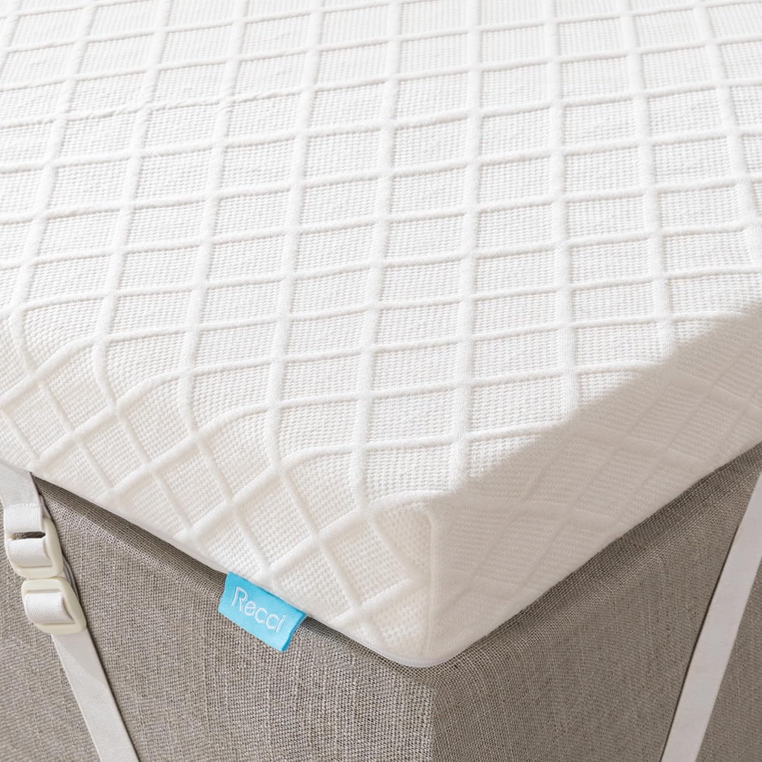 RECCI 2 Inch TwinXL Memory Foam Mattress Topper, College Dorm Pressure-Relieving Mattress Topper for Back Pain, Non-Slip Design with Removable & Washable Cover, CertiPUR-US Certified, TwinXL Size