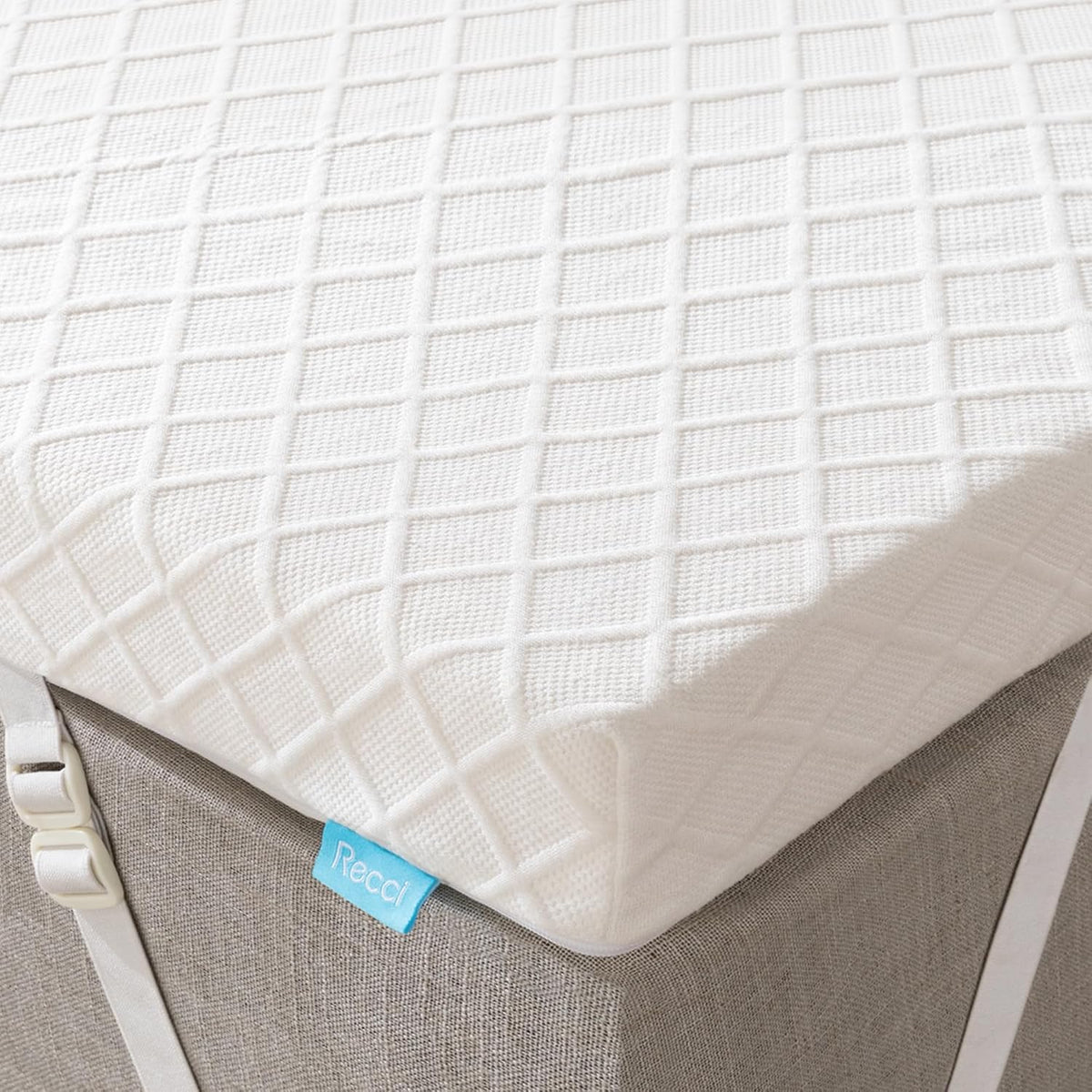 RECCI 2 Inch TwinXL Memory Foam Mattress Topper, College Dorm Pressure-Relieving Mattress Topper for Back Pain, Non-Slip Design with Removable & Washable Cover, CertiPUR-US Certified, TwinXL Size