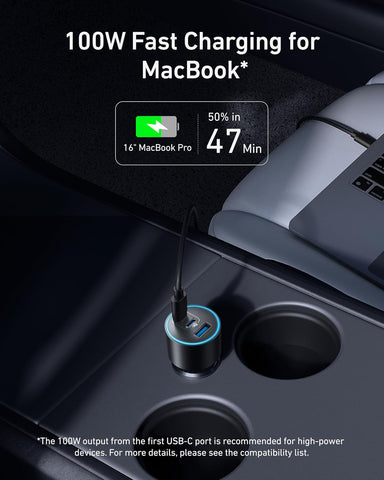 Anker 167.5W Max 3-Port Ultra-Compact USB C Fast Charging Car Charger