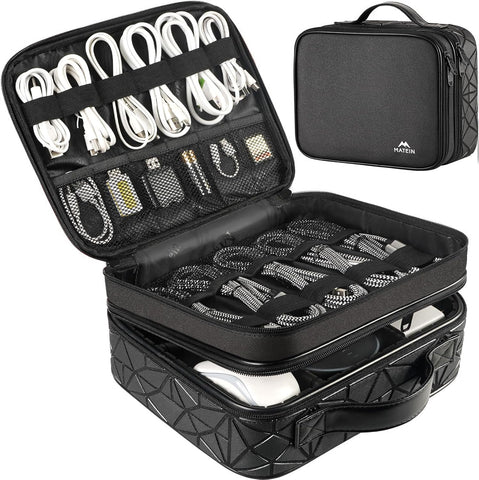 MATEIN Cord Organizer Case with Adjustable Divider, Large DJ Cable File Bag