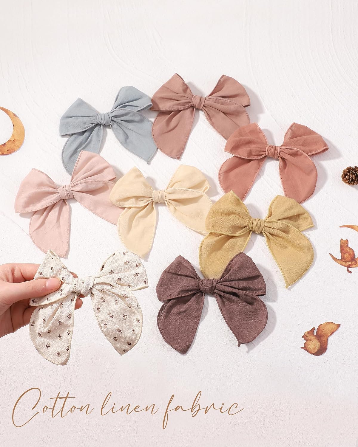 doboi 8PCS Baby Girls Hair Clips Fable Hair Bows