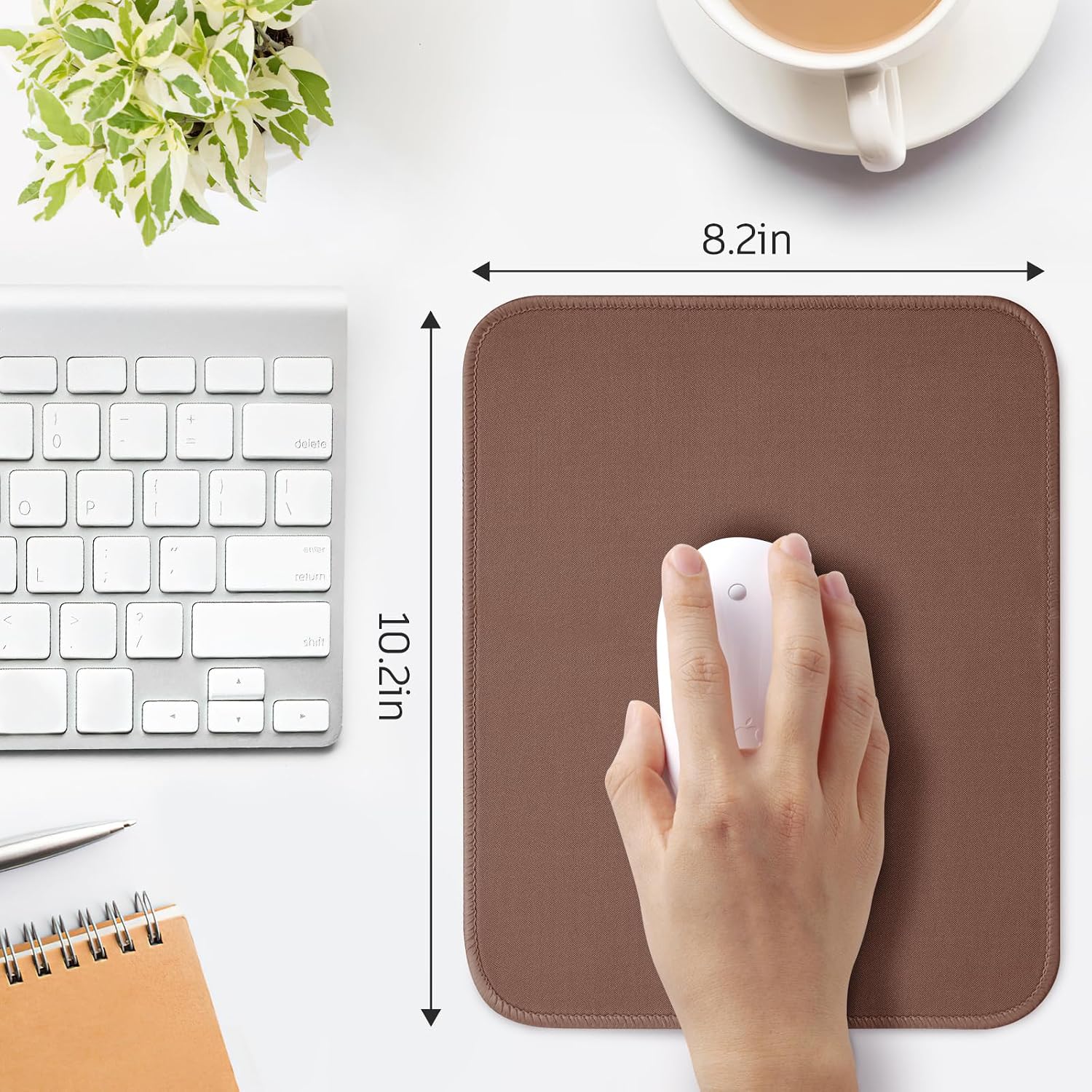 Brown Mouse Pad, 10.2 x 8.2Inch, Non-Slip Waterproof Rubber