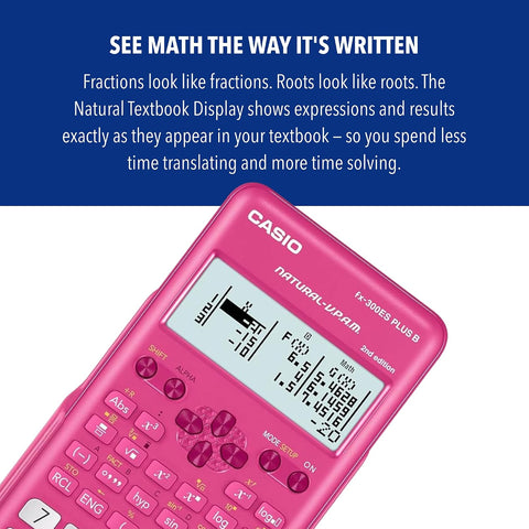 Casio FX-300ESPLSBPKWAIT Scientific Calculator, Pink