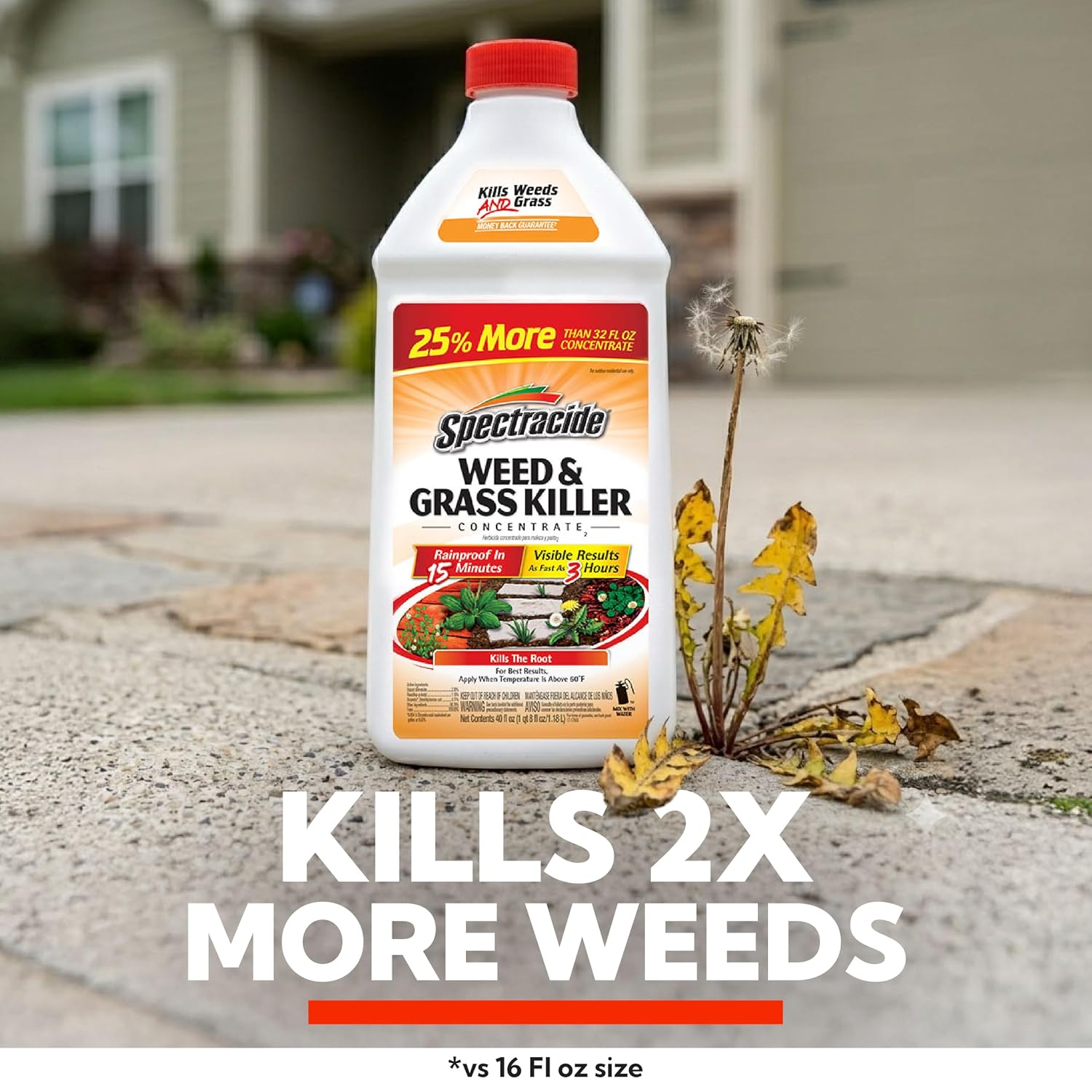 Spectracide Weed & Grass Killer Concentrate for Driveways & Walkways, 40 Oz
