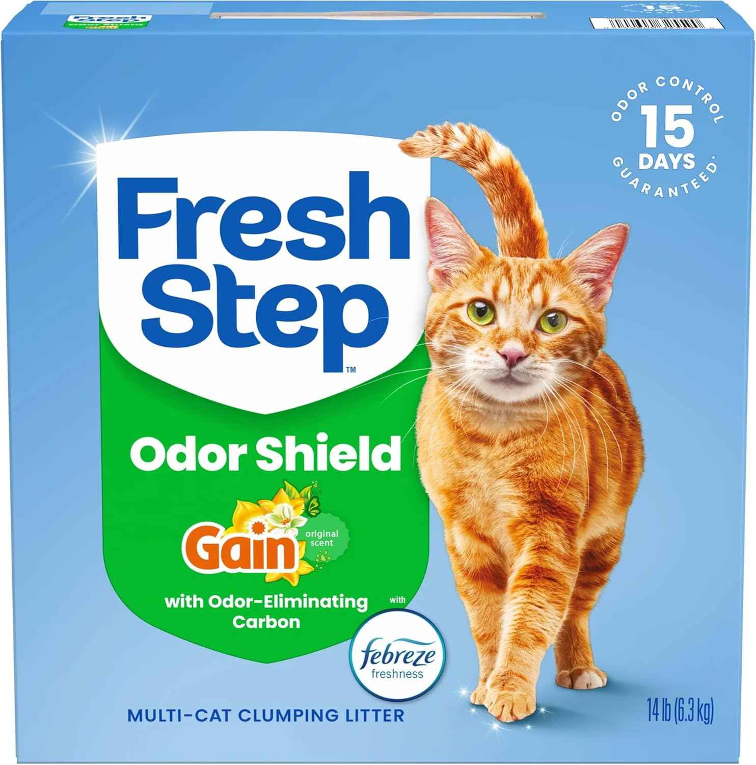 Fresh Step Odor Shield Multi Cat Clumping Cat Litter with Gain, 14 lb.