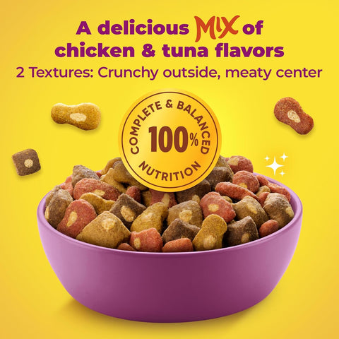 Meow Mix Tender Centers, Dry Cat Food, Chicken & Tuna Flavors, 14.2 lb. Bag