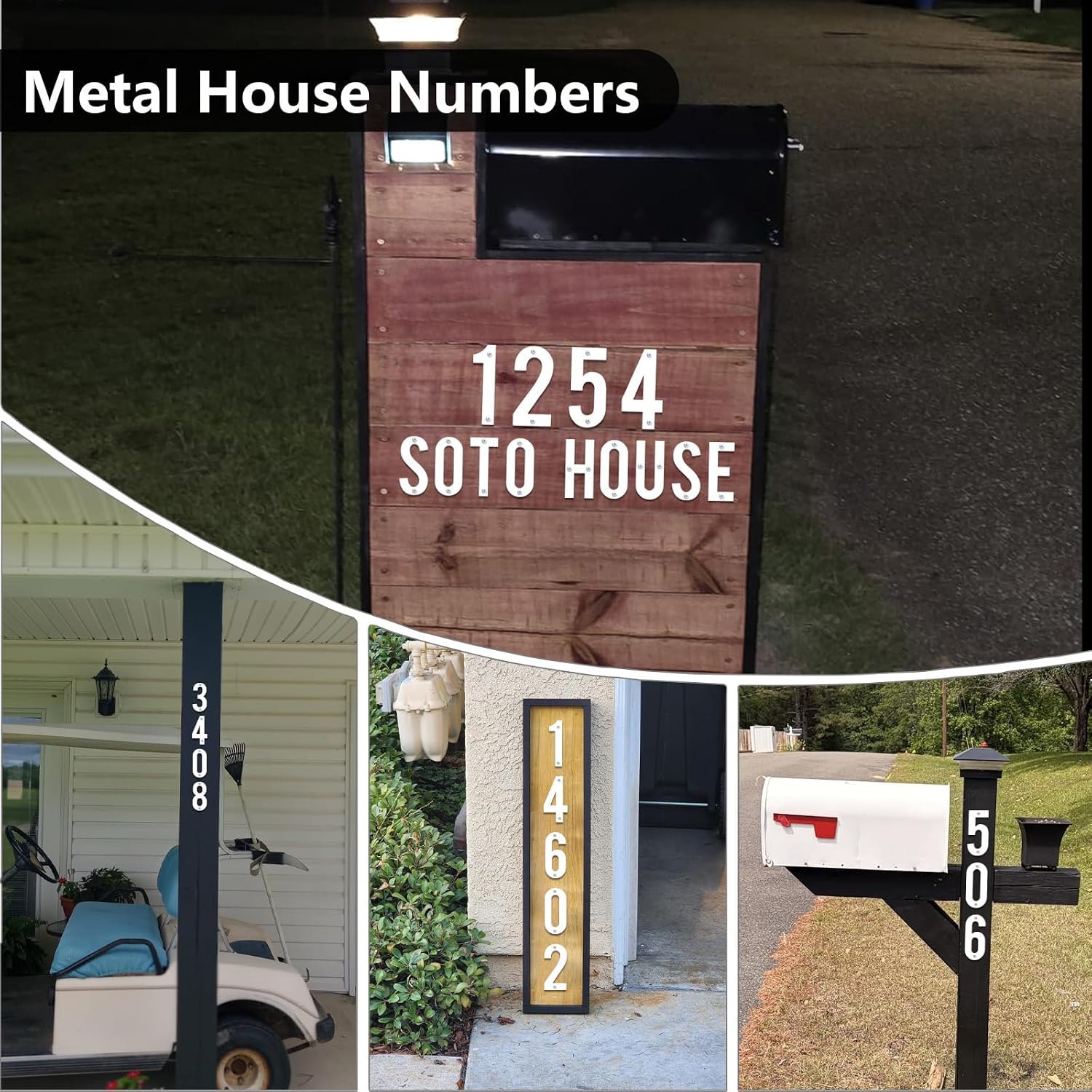 3,4,5,6,7,8 Inch House Numbers for Outside,Unique Metal Address Numbers for House,Weatherproof Outdoor House Numbers with Available Complete A-Z Letters,White Metal Letters for Outdoor Signs（7",V）