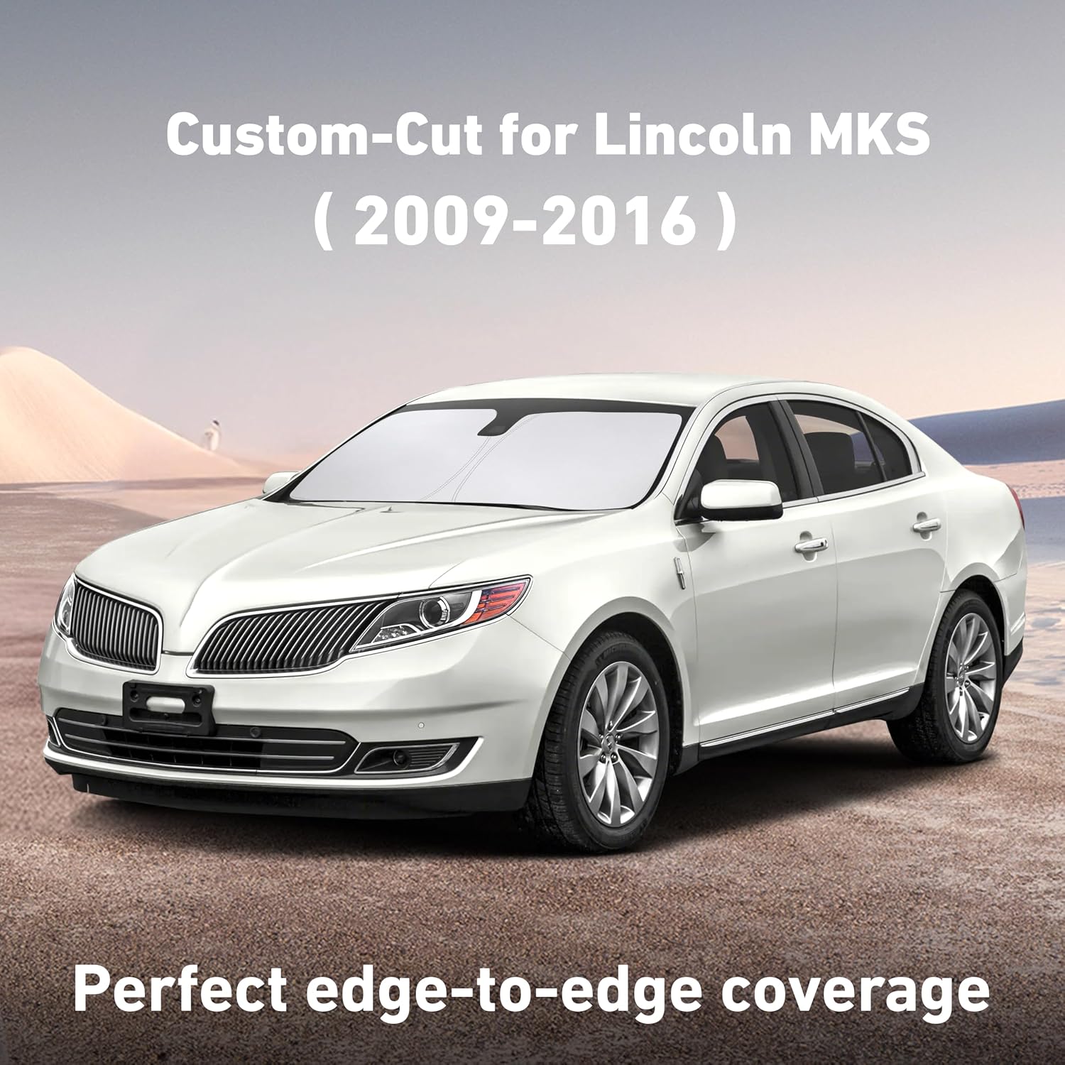 EcoNour Windshield Sunshade Compatible for Lincoln MKS 2009-2014 2015 2016