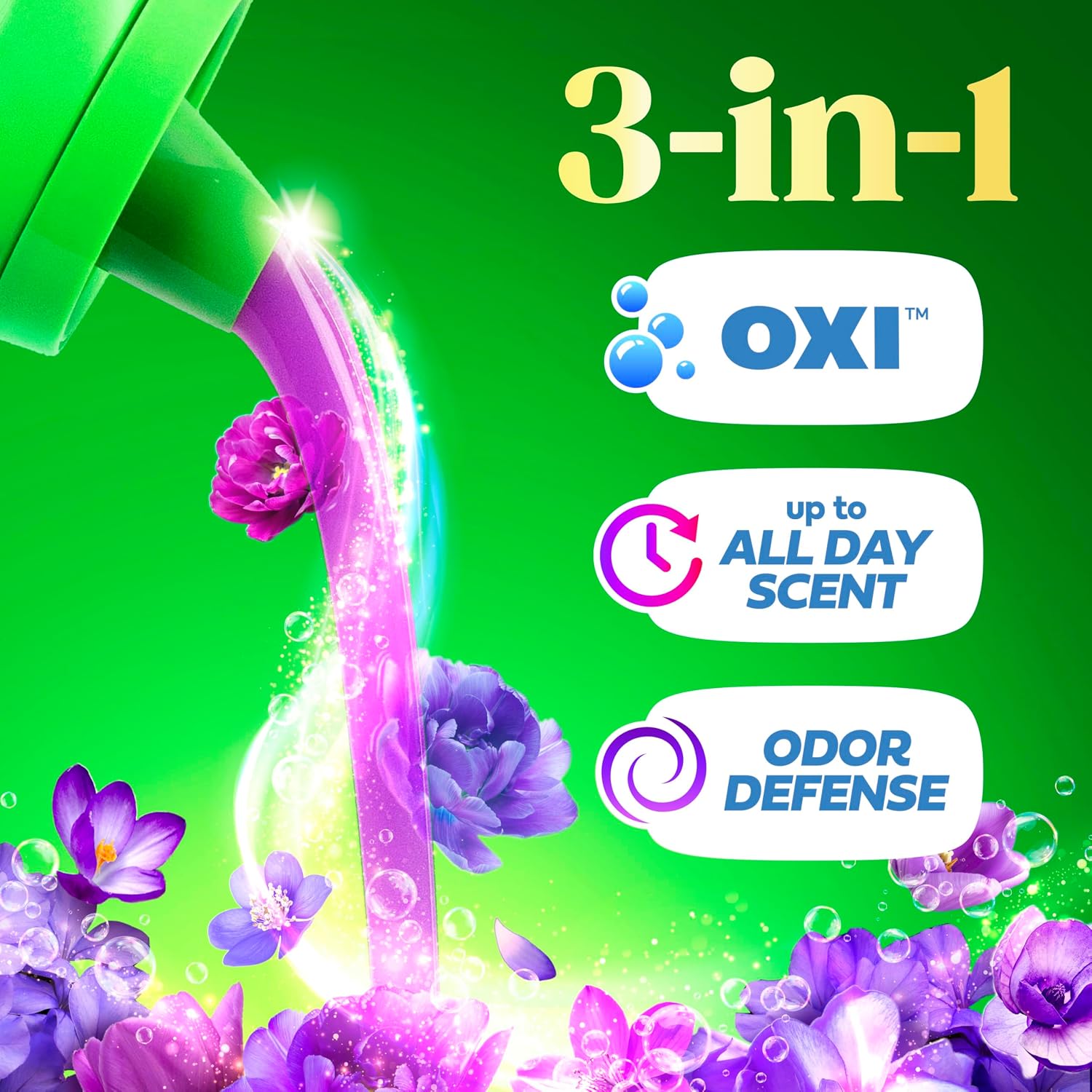 Gain Plus Liquid Laundry Detergent, Cleaner, Fresher, Now with Oxi, Moonlight Breeze Scent, 99 fl oz, 75 Loads