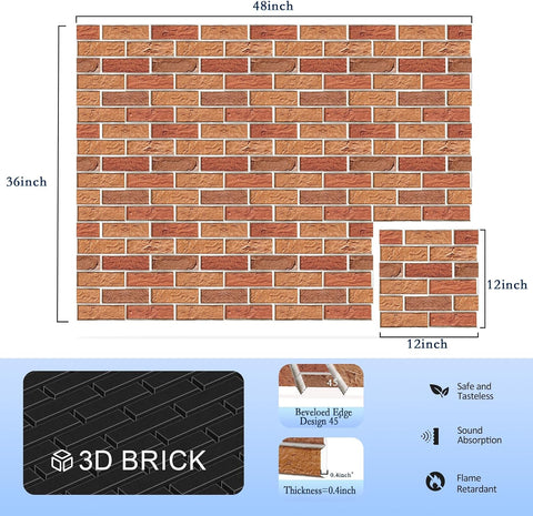 ArtVivid 24 Pack Acoustic Panels, Brick Sound Proof Foam Panels for Walls