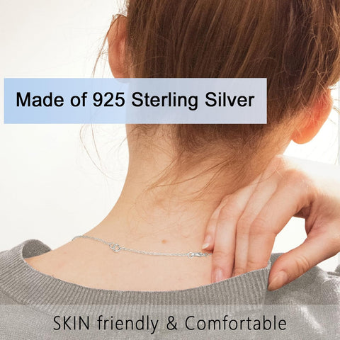 925 Sterling Silver Necklace Extender Silver Chain Extenders for Necklaces Bracelet Anklet Jewelry Extension for Women, 4 Piece Set (1, 2, 3, 4 Inches)