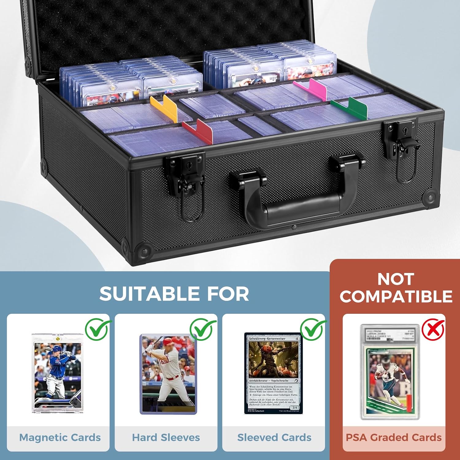 Trading Card Storage Box for 3" x 4" Top Loaders 610+, Sports Cards Case