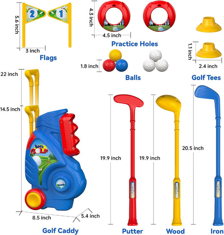 Liberry Toddler Golf Clubs Set Toy for 1 2 3 4 Years Old Boys Girls, Blue