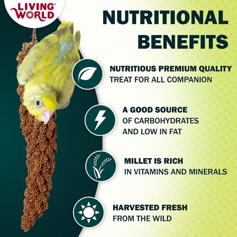 Living World - Millet Spray for Birds, 7 Oz