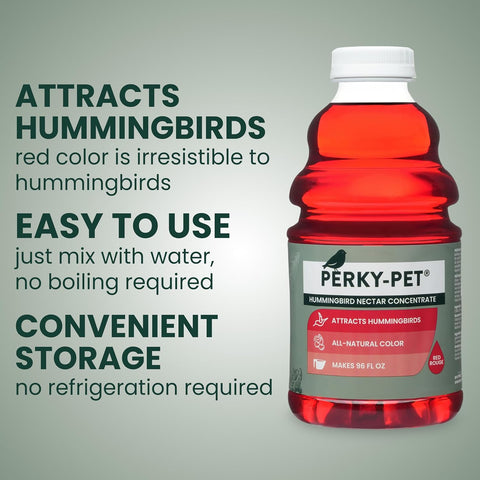 Perky-Pet Hummingbird Nectar Concentrate, 32 oz Red Liquid Bird Food