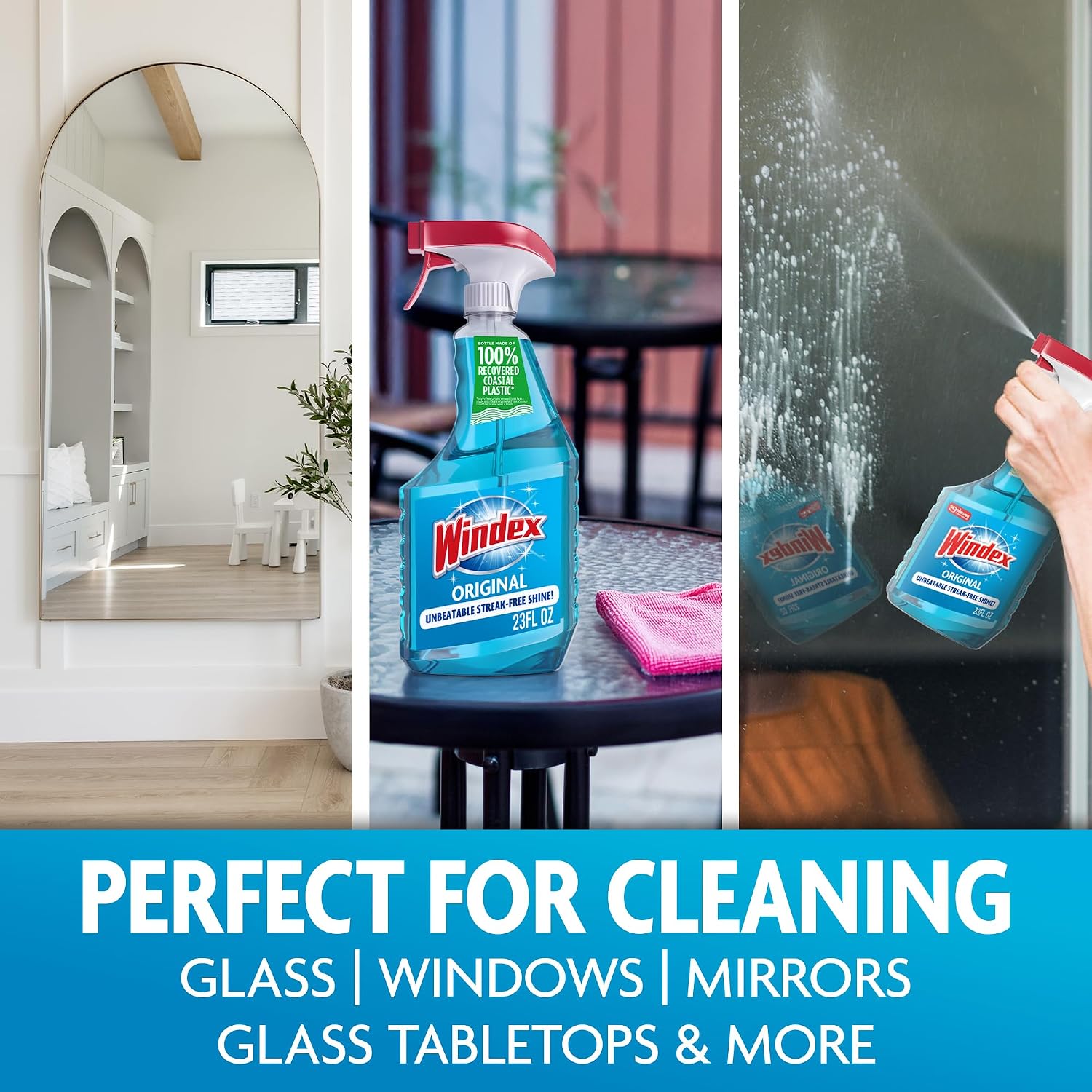 Windex Glass & Window Cleaner Spray Bottle, Original, 23 oz