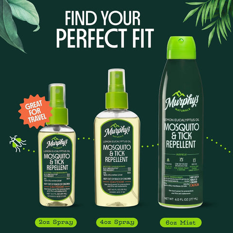 Murphy's Naturals Mosquito & Tick Bug Repellent Spray, 4 fl oz (Pack of 1)