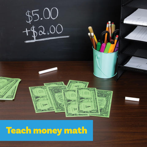 LEARNING ADVANTAGE One Dollar Play Bills, Set of 100, Sized Like Real Cash