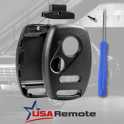 USA Remote CUTTING NOT REQUIRED - Key Fob Keyless Entry Remote Shell Case & Pad fits Honda Accord/Civic/CR-V/Fit/Odyssey/Pilot/Ridgeline/CR-Z