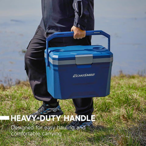 EchoSmile 20/35 Quart Insulated Cooler, Outdoor Portable Hard Shell Ice Chest