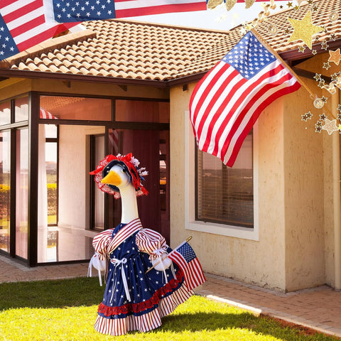 Suzile 4th of July Porch Goose Outfits Patriotic Goose Costume Independence