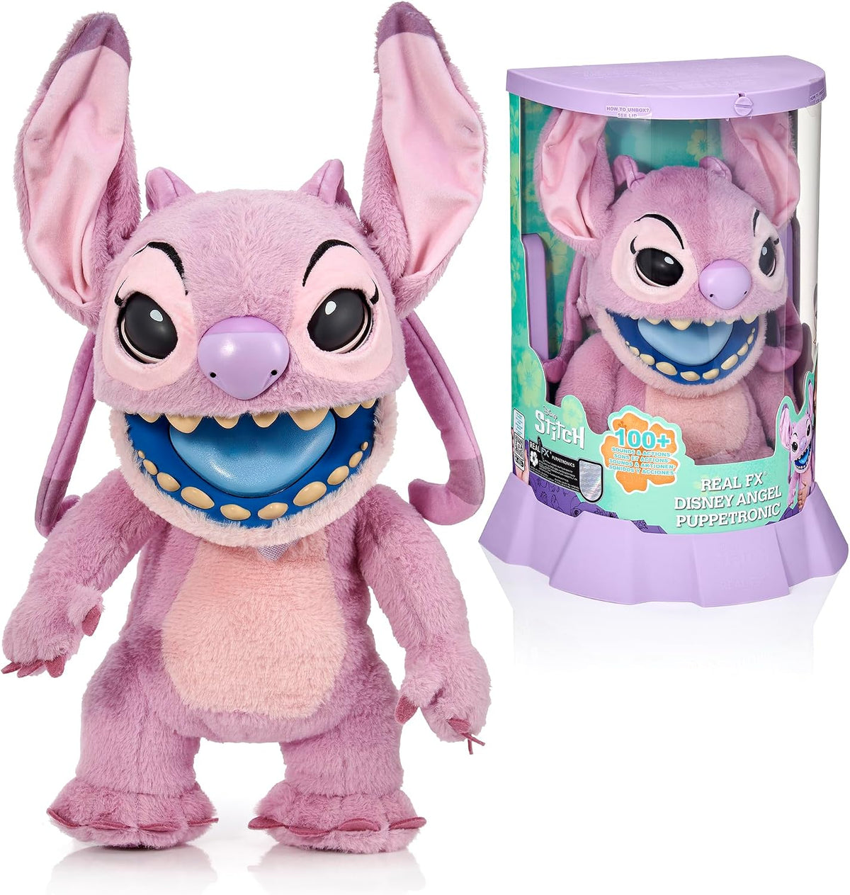 Wow! Stuff Disney Angel Puppetronic by RealFX | Looks, Feels & Sounds Real! | Disney's Lilo & Stitch | Over 100 Action & Sounds | 18" High | Ages 6+