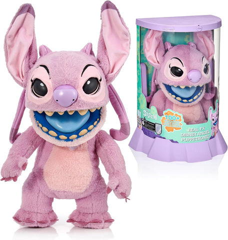 Wow! Stuff Disney Angel Puppetronic by RealFX | Looks, Feels & Sounds Real! | Disney's Lilo & Stitch | Over 100 Action & Sounds | 18" High | Ages 6+